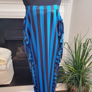 Blue and Black Striped Skirt Or Dress